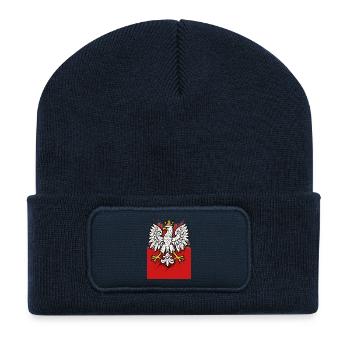 Poland Polska Eagle Flag Flag Epic Gift - Recycled Patch Beanie - french navy - Front