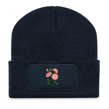 Blumen - Recycelte Patch Beanie - French Navy - Vorne