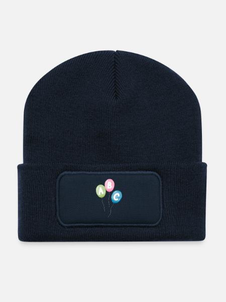 Luftballons mit ABC Buchstaben - zum Schulanfang - Recycelte Patch Beanie - French Navy