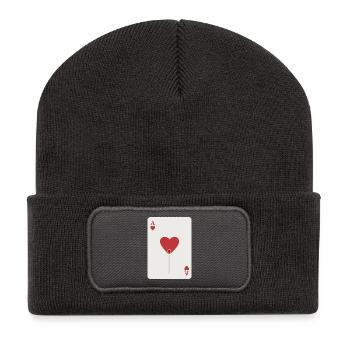 As de Cœur - Beanie recyclé à patch - charbon - Devant