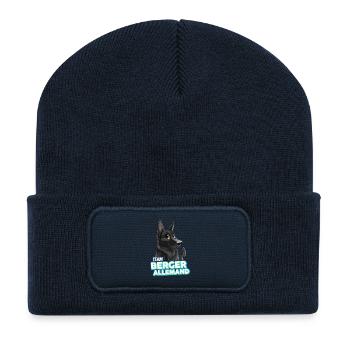 TEAM Deutscher Schäferhund - Schwarz - Recycelte Patch Beanie - French Navy - Vorne