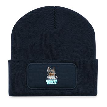 TEAM Border Collie Long Hair - Blue Merle Tri - Recycled Patch Beanie - french navy - Front