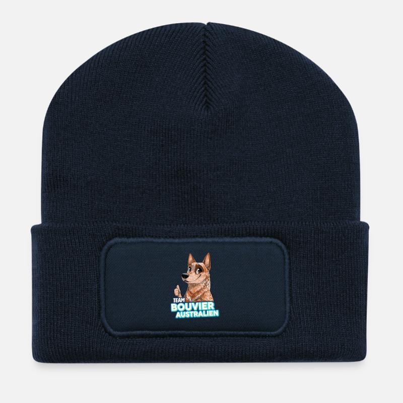 TEAM Australian Cattle Dog - Red - Recycled Patch Beanie - french navy