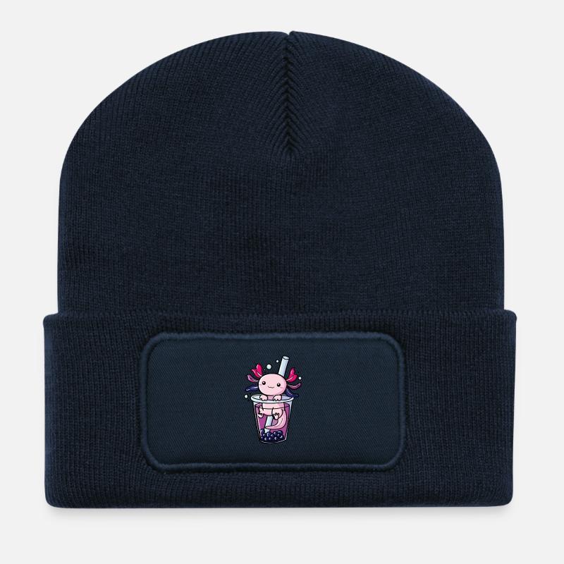 Bisexuel Axolot Kawaii Bubble Tea Pride LGBTQ - Recycled Patch Beanie - french navy