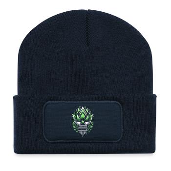 Emblem der Grünen Lotusflamme - Recycelte Patch Beanie - French Navy - Vorne