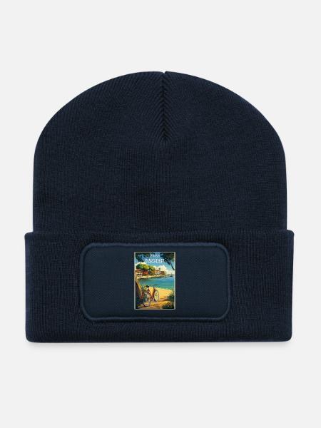 Reflexion der Bucht von Arcachon im Sommer - Recycelte Patch Beanie - French Navy