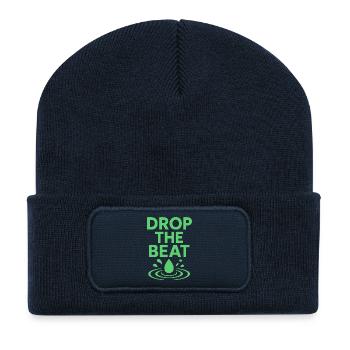 Drop the beat - Recycelte Patch Beanie - French Navy - Vorne
