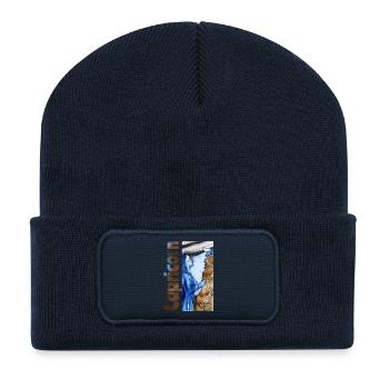 Signe du zodiaque Capricorne - Beanie recyclé à patch - bleu marine - Devant