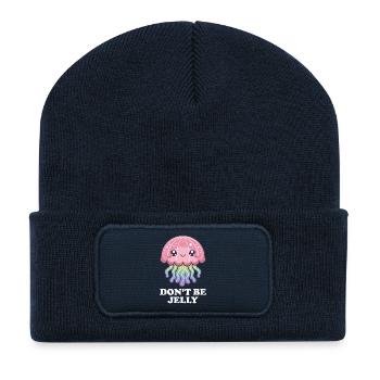 Entzückende Qualle Lustiges Zitat Niedlicher Tierliebhaber - Recycelte Patch Beanie - French Navy - Vorne