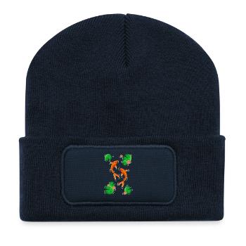 Koifisch dance over water lilies - Recycled Patch Beanie - french navy - Front