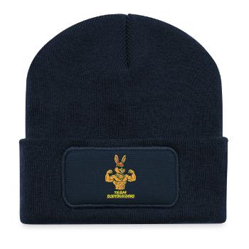 Lapin de musculation en équipe - Beanie recyclé à patch - bleu marine - Devant