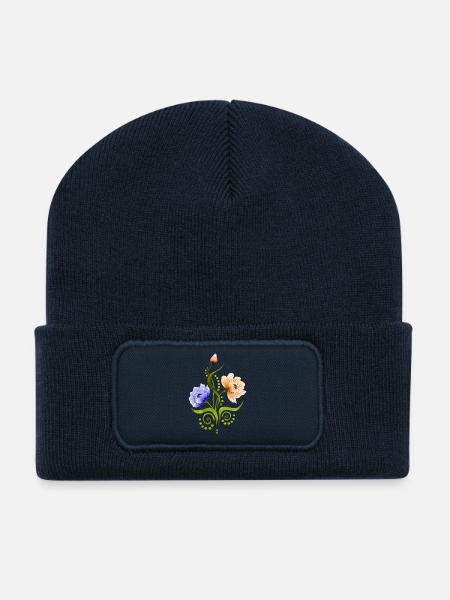 Blumen - Recycelte Patch Beanie - French Navy