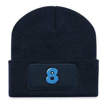 Blauer Zahl 8 Ballon Illustration - Recycelte Patch Beanie - French Navy - Vorne