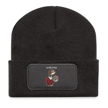 Lampengeist der Bibliothek - Recycelte Patch Beanie - Dunkelgrau - Vorne