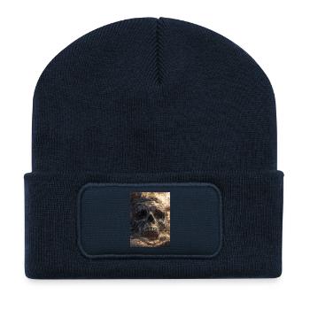 Skull in Storm Clouds - Recycled Patch Beanie - french navy - Front