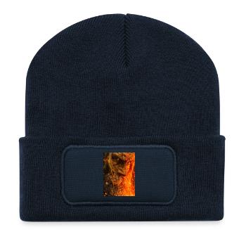 Portrait du guerrier de la braise ardente - Beanie recyclé à patch - bleu marine - Devant