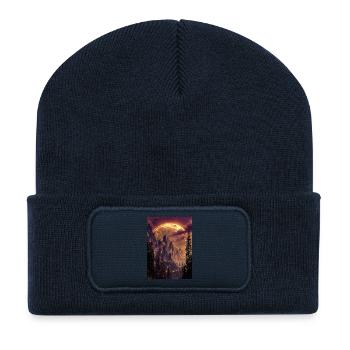 Fiery Summit at Dusk - Recycled Patch Beanie - french navy - Front