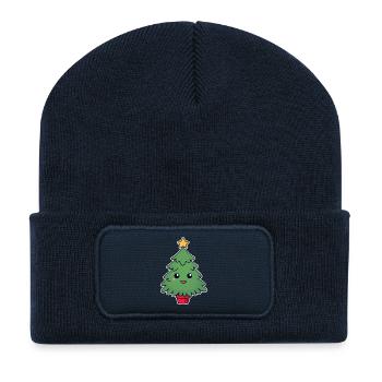 Cuddly Christmas tree with star - Recycled Patch Beanie - french navy - Front