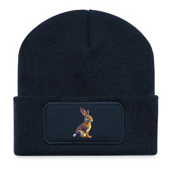Lièvre-lièvre - Beanie recyclé à patch - bleu marine - Devant