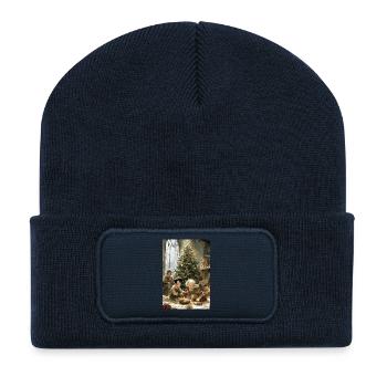 Children with a fairy tree - Recycled Patch Beanie - french navy - Front