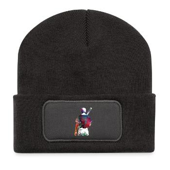 Baseballspieler #baseball #sport - Recycelte Patch Beanie - Dunkelgrau - Vorne