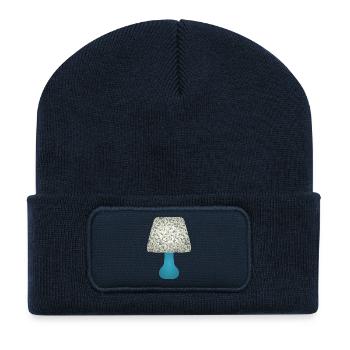 Abat-jour à volutes florales bleues - Beanie recyclé à patch - bleu marine - Devant