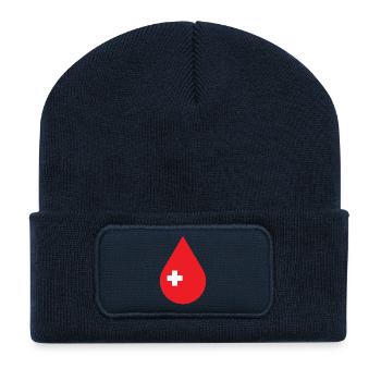 Donate blood, blood donation service, blood donors - Recycled Patch Beanie - french navy - Front