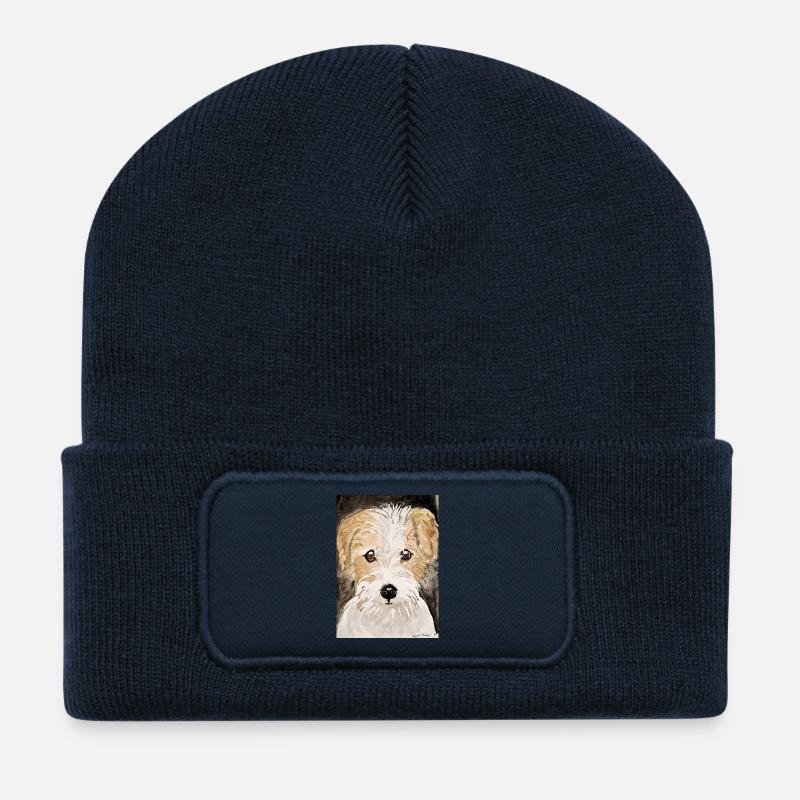 Terrier Welpe,  - Recycelte Patch Beanie - French Navy