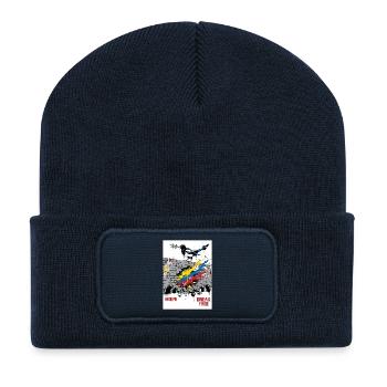 Hope Break Free Kolumbien Street Art - Recycelte Patch Beanie - French Navy - Vorne