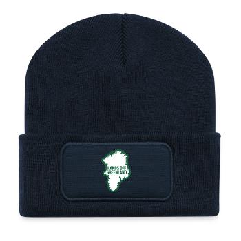 Pas touches au Groenland ! - Groenland / Grønland - Beanie recyclé à patch - bleu marine - Devant