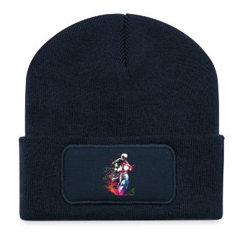 Art du sport automobile #motor #sport - Beanie recyclé à patch - bleu marine - Devant