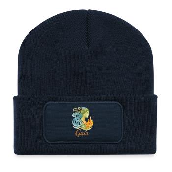 Gaïa - Mère Nature - Arbre de Vie - Beanie recyclé à patch - bleu marine - Devant