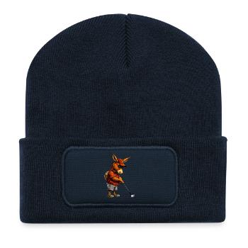 Golfeur Âne - Beanie recyclé à patch - bleu marine - Devant