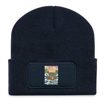 Kawaii Hippie Baer - Recycled Patch Beanie - french navy - Front