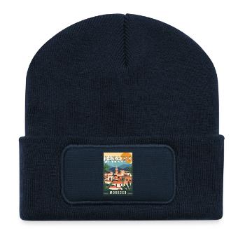 Erleben Sie die lebendigen Souks von Marrakesch in Marokko - Recycelte Patch Beanie - French Navy - Vorne