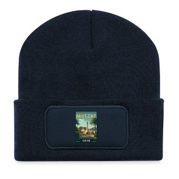 Entdecken Sie die arabische Schönheit von Muscat im Oman - Recycelte Patch Beanie - French Navy - Vorne