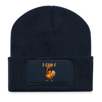 F-CAW-F Cool Funny Saying Humor - Recycled Patch Beanie - french navy - Front