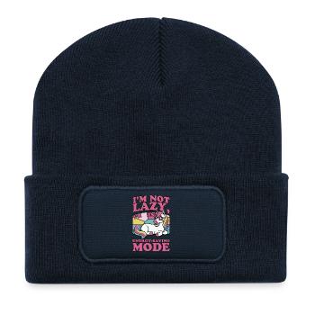 Nicht faul im Energy Saving Modus - Recycelte Patch Beanie - French Navy - Vorne