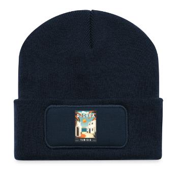 Découvrez la Djerba méditerranéenne en Tunisie - Beanie recyclé à patch - bleu marine - Devant
