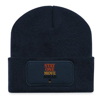 Schach Bleib einen Schritt voraus Taktischer Reiter - Recycelte Patch Beanie - French Navy - Vorne