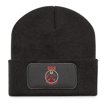 112 We are part of the fire brigade district logo - Recycled Patch Beanie - dark grey - Front