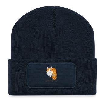 Die Hälfte des Anblicks Verdoppelt die Liebe - Recycelte Patch Beanie - French Navy - Vorne
