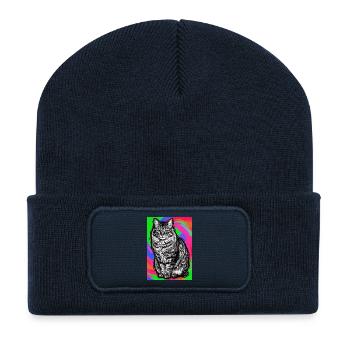 cat - Recycled Patch Beanie - french navy - Front
