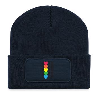 LGBT-Pride-Monat – Liebe ist Liebe - Recycelte Patch Beanie - French Navy - Vorne