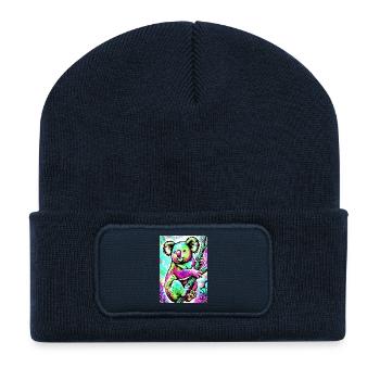 Koala - Beanie recyclé à patch - bleu marine - Devant