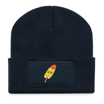 Kawaii  Eis Eiskrem Kinder lustig - Beanie recyclé à patch - bleu marine - Devant