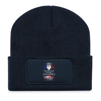 Francais De Racines Alsaciennes T-Shirt Cadeau ... - Beanie recyclé à patch - bleu marine - Devant