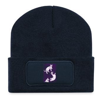 TROIS CHATONS BLANCS - Beanie recyclé à patch - bleu marine - Devant