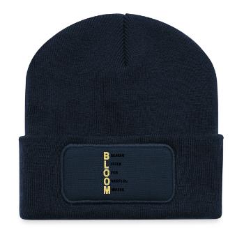 BLOOM Vertikal Musterfarben - Recycelte Patch Beanie - French Navy - Vorne