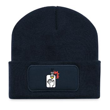Hand mit Bombenzünder Graphic - Recycelte Patch Beanie - French Navy - Vorne